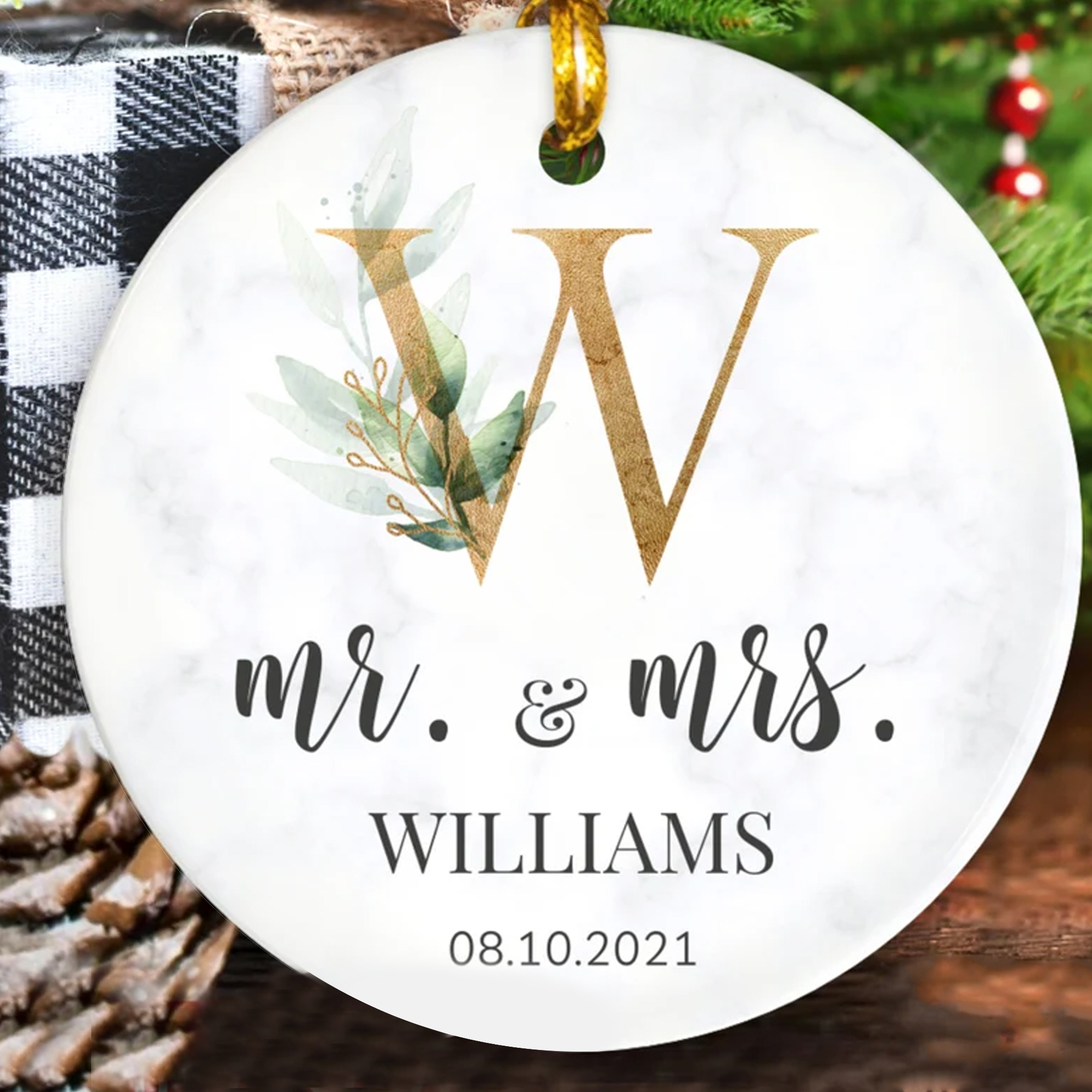 Personalized First Christmas Married Ornament Personalized Mr And Mrs 2021 Ornament Wedding Gift Keepsake Custom Married Christmas Ornament
